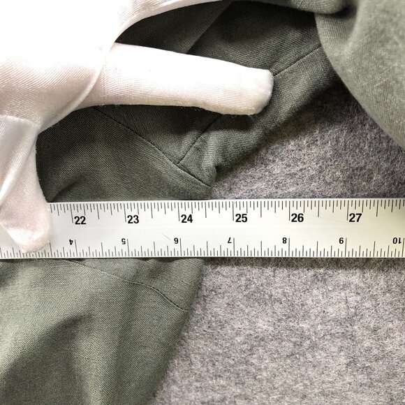 J. Jill Linen Blend Utility Jacket Womens XL Olive Green Tie Waist Military - Picture 8 of 9